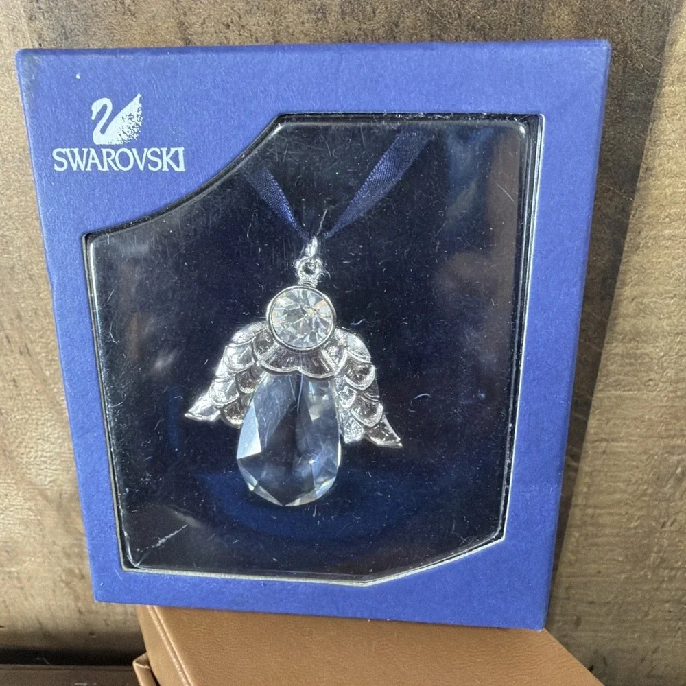 Swarovski Crystal Teardrop Angel Christmas Ornament 1299914 Vintage 2004 Retired
